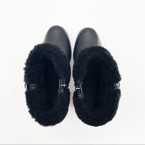 Ugg Elisiana Leather Boots in Black Size 5 - Picture 6 of 9